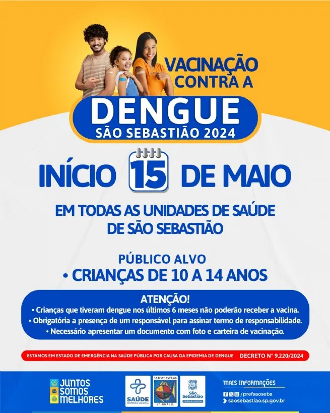 Prefeitura de São Sebastião vacina mais de 90 pessoas contra dengue