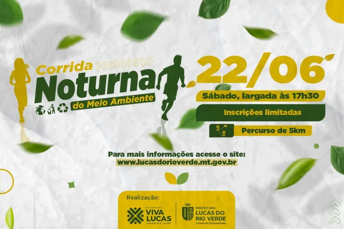 Inscrições abertas: Corrida Noturna do Meio Ambiente será no dia 22 de junho