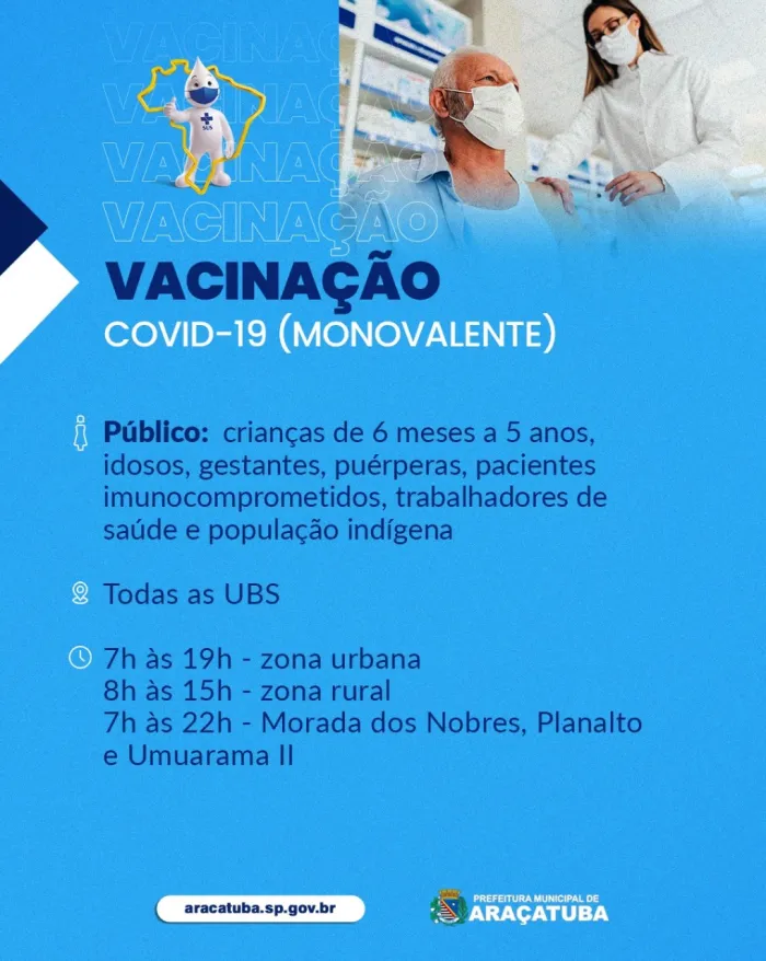 Araçatuba intensifica vacinação de covid e pólio