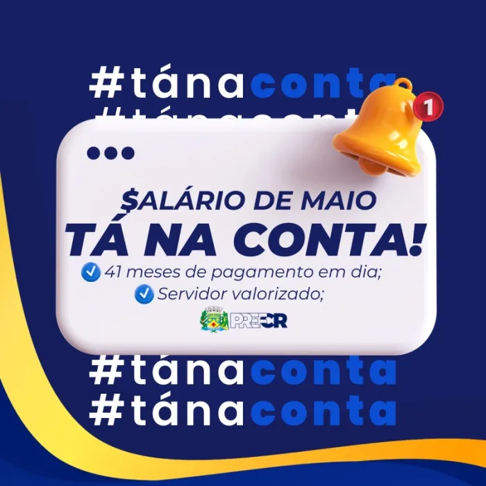 Salário dos servidores públicos municipais está disponível nesta quarta-feira...
