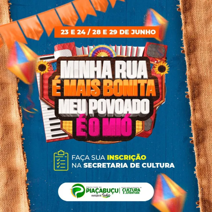 Inscrições abertas: dos Concurso “Minha Rua é Mais Bonita, e Meu Povoado é o Mió”