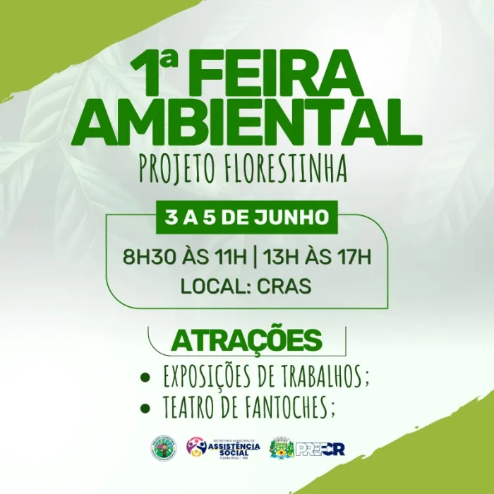 1ª Feira Ambiental do Projeto Florestinha acontece de 3 a 5 de junho em Costa...