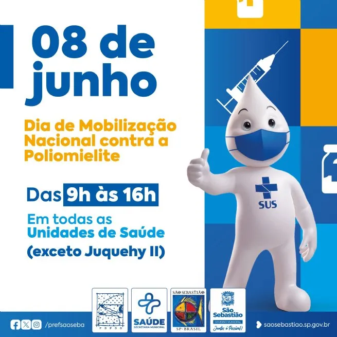 Prefeitura de São Sebastião participa do Dia de Mobilização Nacional contra a Poliomielite neste sábado