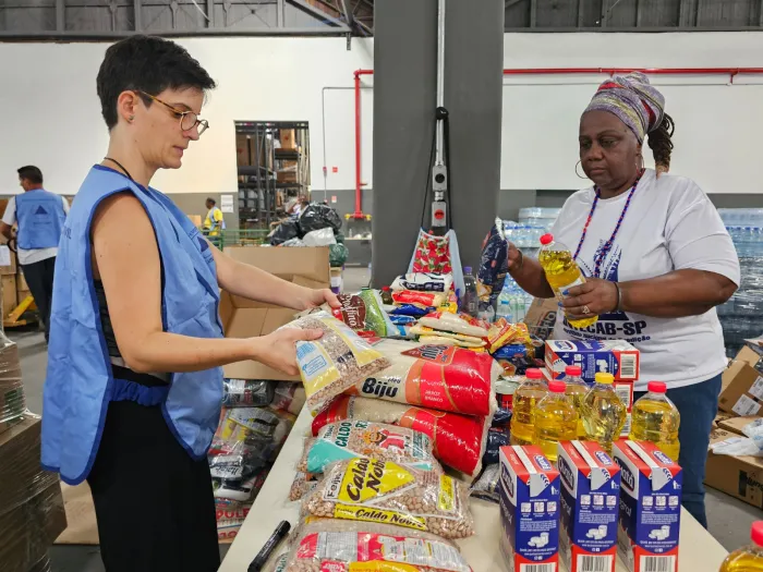 A campanha focou na arrecadação de alimentos não perecíveis, água potável, materiais de higiene e limpeza