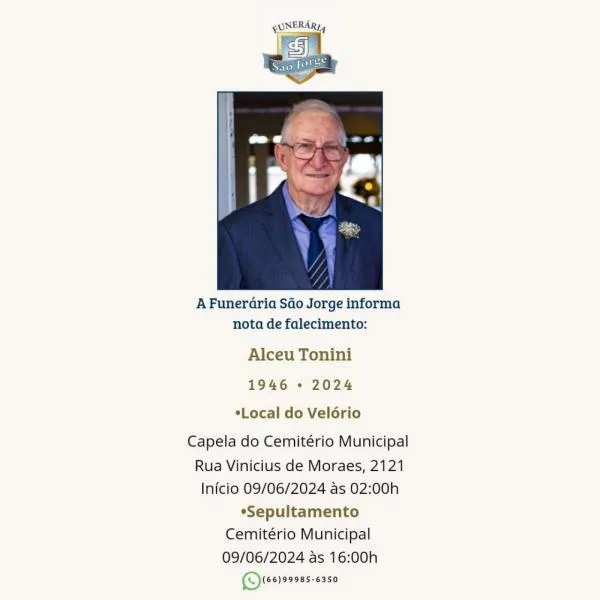 Câmara lamenta morte do pioneiro Alceu Tonini