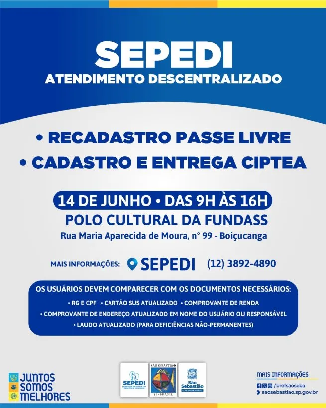 SEPEDI faz recadastro do Passe Livre para pessoas com TEA e entrega e novas CIPTEAs