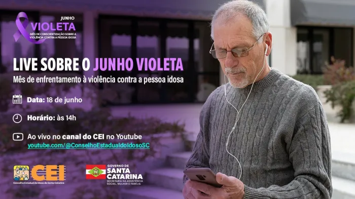 Enfrentamento à violência contra a pessoa idosa é tema de live do Conselho Estadual do Idoso