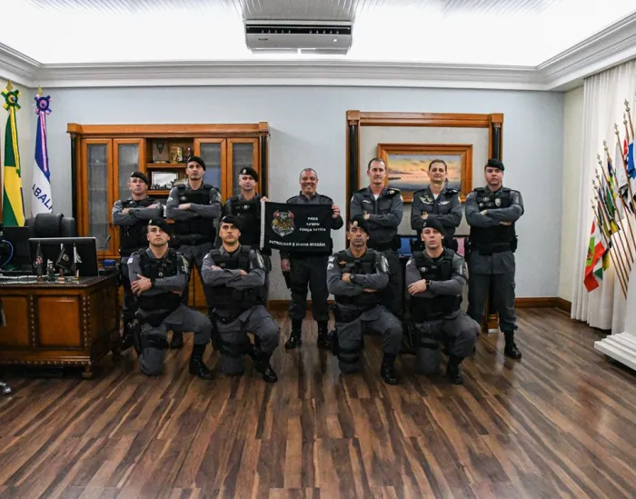 Comandante-geral recebe equipe da Força Tática do 14º Batalhão