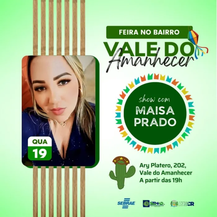 Feira no Bairro Vale do Amanhecer acontece dia 19 de junho em Costa Rica