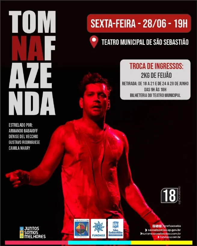 Premiada peça ‘Tom na Fazenda’, com Armando Babaioff, é atração no Teatro Municipal no dia 28 de junho