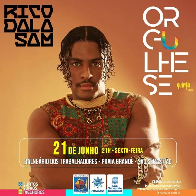 Evento ‘Orgulhe-se’ conta com extensa programação cultural e shows musicais de Rico Dalasam e Johnny Hooker