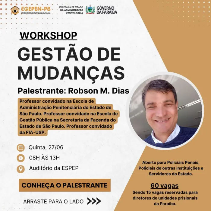 Seap abre inscrições para workshop em Gestão de Mudanças
