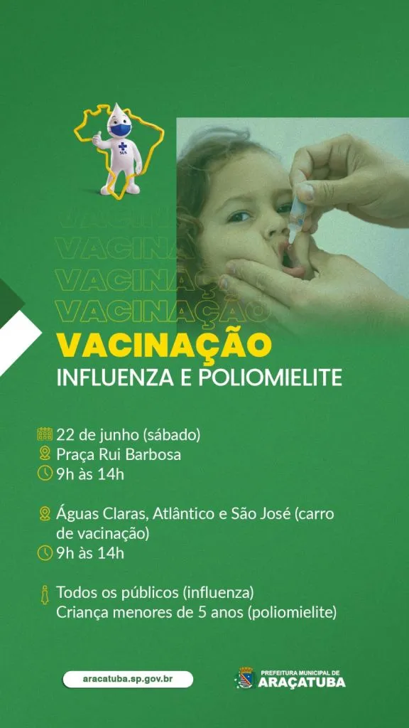 Vacinação neste sábado