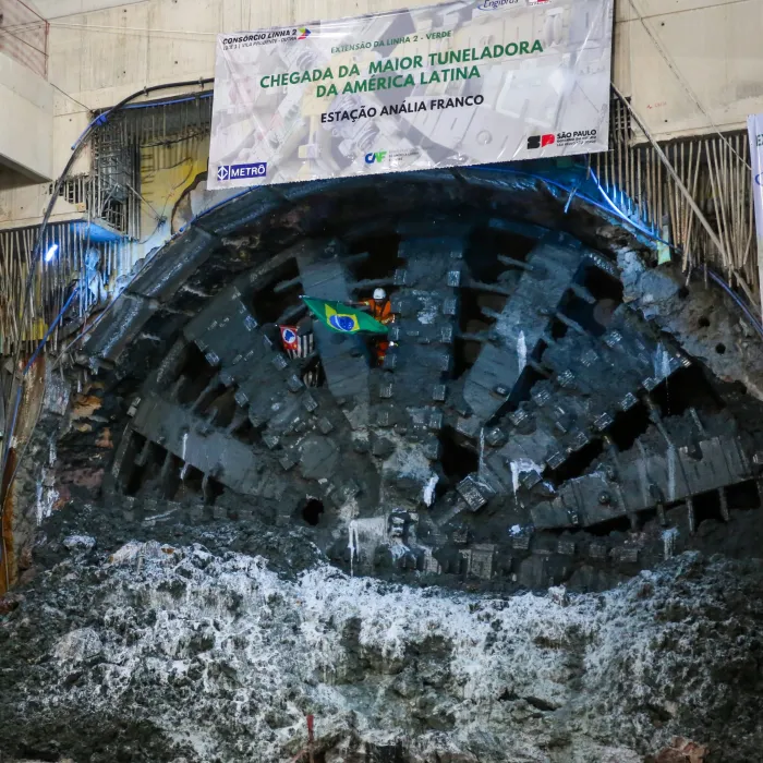 Tuneladora chega à estação Anália Franco e avança na ampliação da Linha 2-Verde de Vila Prudente a Penha