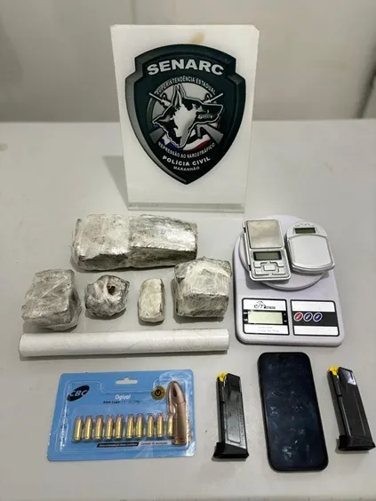 Policia Civil do Maranhão apreende 1kg de skunk e munições em residência no Vinhais