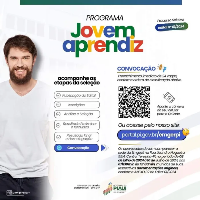 Emgerpi divulga lista de classificados para Jovem Aprendiz