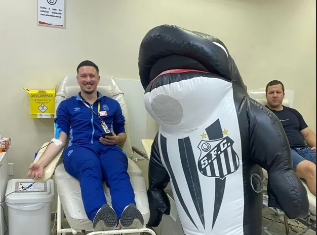Time santista faz campanha para incentivar doação de sangue