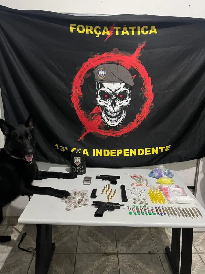 Ação da Força Tática da 13ª CIA IND resulta em apreensão de drogas e armamento em Vila Velha