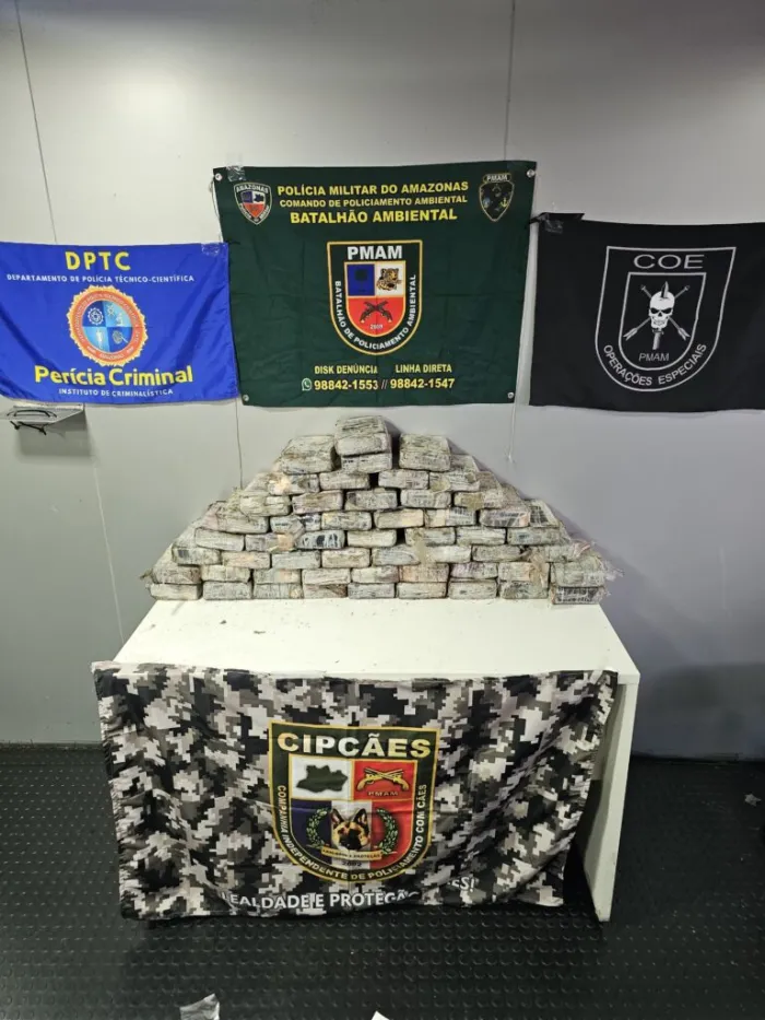 Base Arpão 2: SSP-AM apreende mais de 63 kg de cocaína, nas proximidades de Barcelos