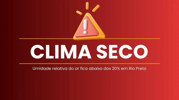 Umidade relativa do ar fica abaixo dos 20% em Rio Preto