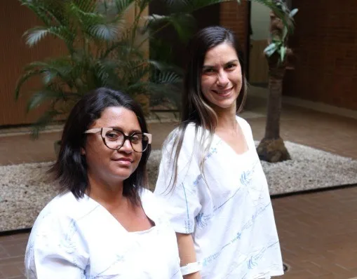 Jaiana Pereira e Anatielle Caroline de Castro, pacientes do HGG (Foto: Alex Bruno Maia/Idtech)