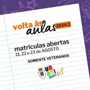 Matrículas para alunos veteranos da Universidade Aberta da Terceira Idade encerram nesta sexta (23)