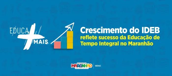 - Crescimento do Ideb reflete sucesso da educação de tempo integral no Maranhão (Arte: Divulgação/Seduc)