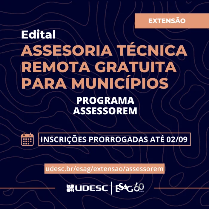 Udesc Esag prorroga inscrições para assessoria técnica gratuita a municípios de Santa Catarina