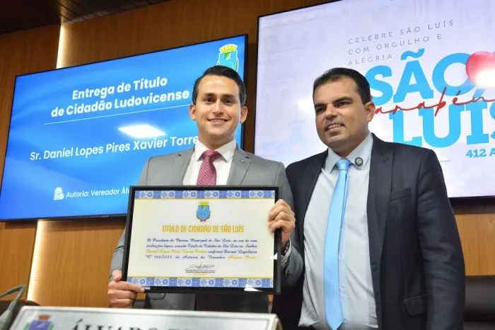 Em sessão solene, Câmara concede Título de Cidadão Ludovicense a Daniel Torres