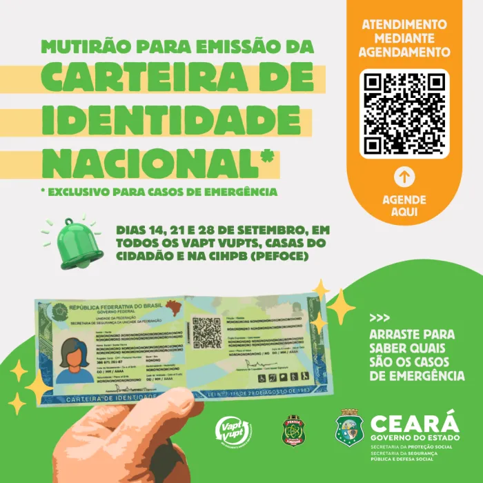 Parceria entre Pefoce e SPS facilitará a emissão de 10 mil Carteiras de Identidade Nacional para cidadãos com situações de urgência
