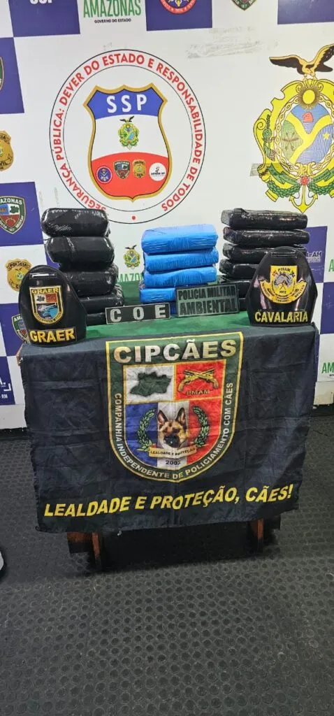 Base Arpão 1: Cadela de faro para narcóticos localiza mais de 30kg de entorpecentes avaliados em R$1,5 milhão