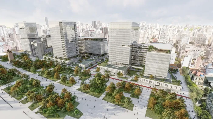 Projeto do escritório Ópera Quatro Arquitetura, vencedor do Concurso Público Nacional de Arquitetura para a nova sede administrativa. Foto: Divulgação/Governo de SP