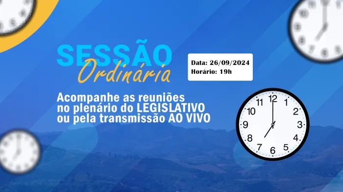 Câmara Municipal realiza 24ª Sessão Ordinária nesta quinta-feira (26)