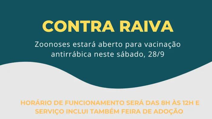 Zoonoses estará aberto neste sábado para vacinação antirrábica