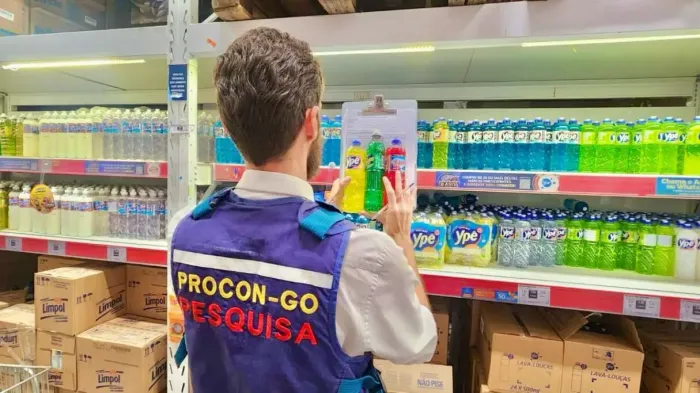 Cesta de produtos de limpeza corresponde a 6% dos gastos dos consumidores (Foto: Procon Goiás)