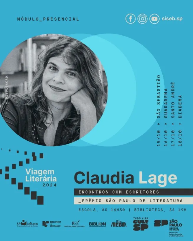 Programa Viagem Literária realiza encontro com a escritora Claudia Lage na Biblioteca Municipal