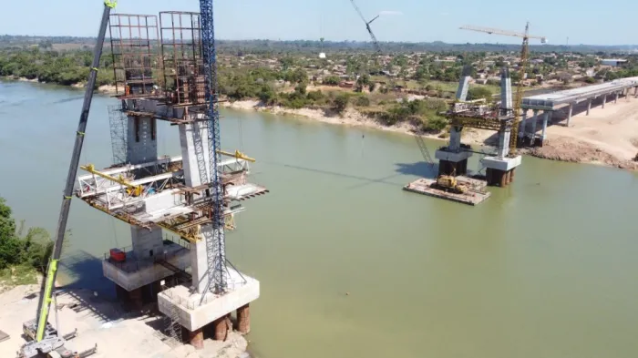 Obras: Construção da nova ponte sobre o Rio Itacaiunas está em ritmo acelerado