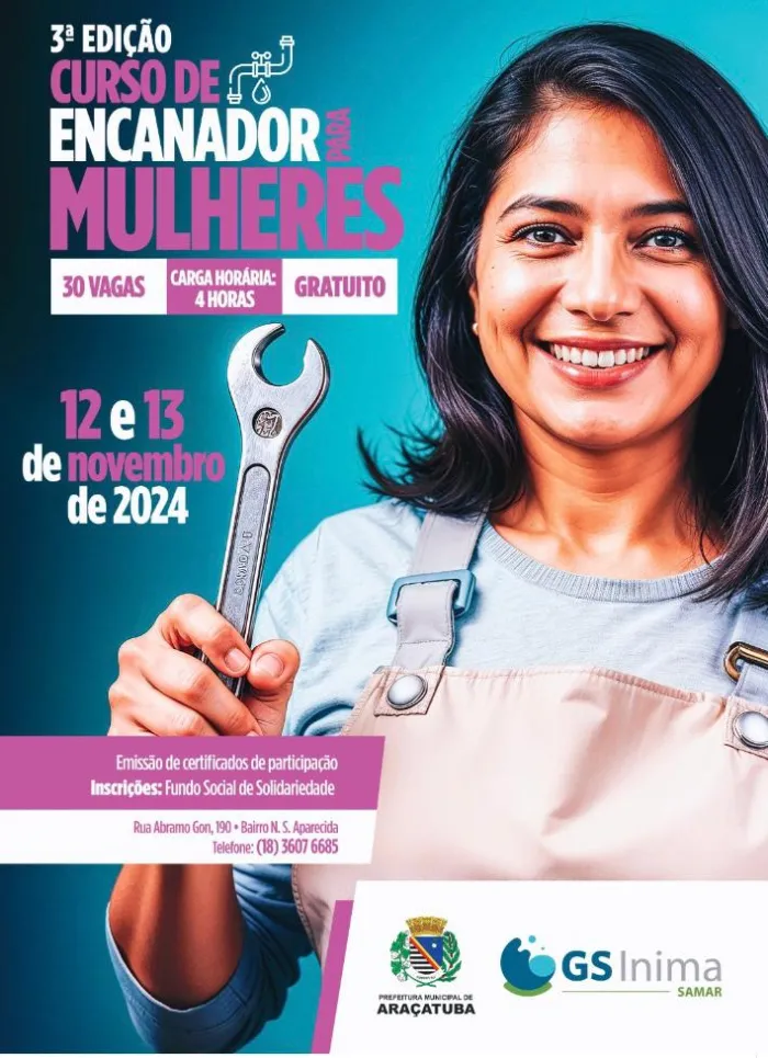 Curso de encanador para mulheres está com inscrições abertas