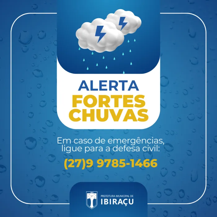 ATENÇÃO PARA A PREVISÃO DE CHUVA PARA OS PRÓXIMOS DIAS