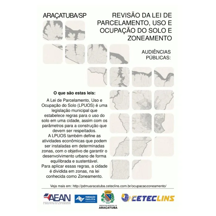 Araçatuba realizará audiências públicas para revisão da Lei de Parcelamento, Uso e Ocupação do Solo e Zoneamento