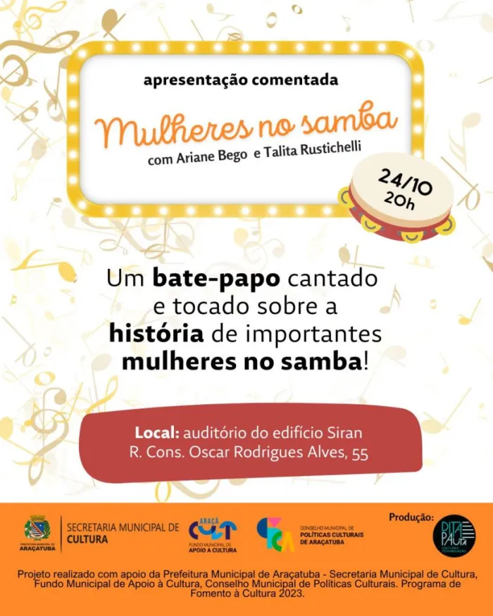 Araçatuba recebe espetáculo “Mulheres no Samba”