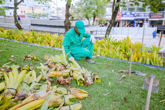 Praça Primeiro de Maio ganha vida com instalação de parque infantil e outros elementos