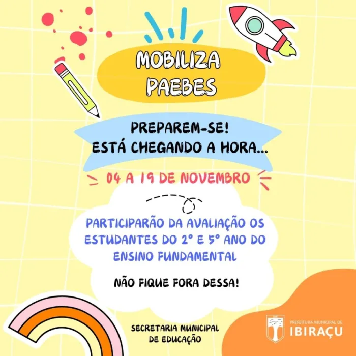 AVALIAÇÕES PAEBES/PAEBES ALFA COMEÇAM EM 4 DE NOVEMBRO PARA ESTUDANTES DO 2º E 5º ANO
