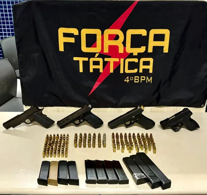 Ação da Força Tática do 4º BPM resulta em prisão de criminosos e apreensão de armas em Vila Velha