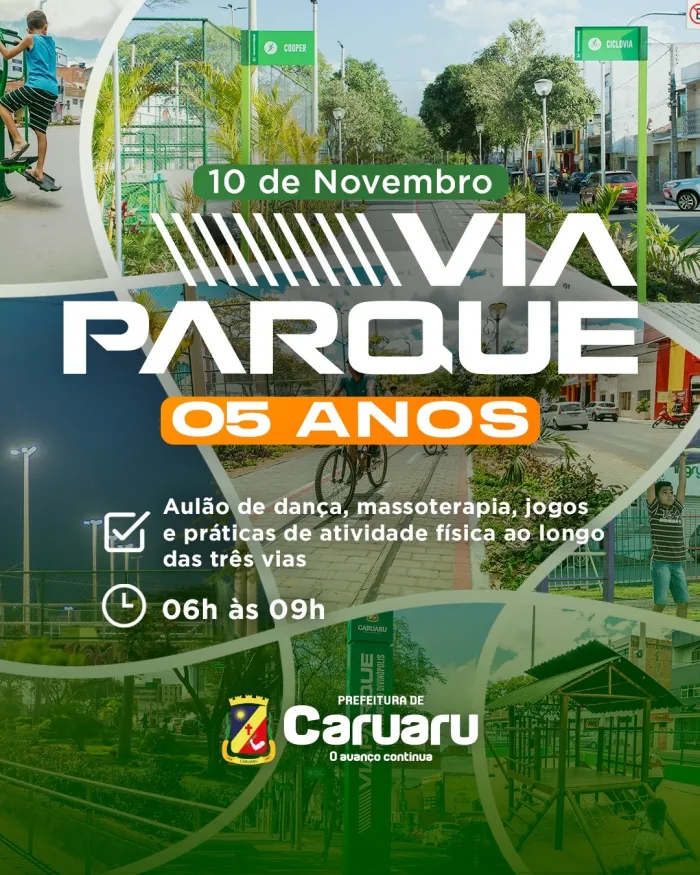Prefeitura de Caruaru celebra aniversário da Via Parque com programação especial