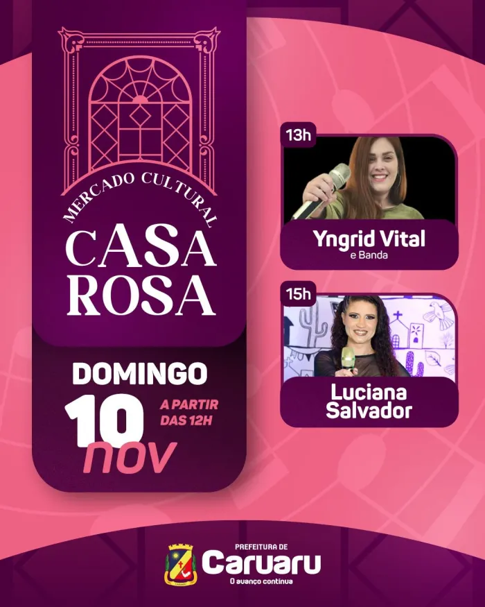 Mercado Cultural Casa Rosa tem programação musical neste fim de semana