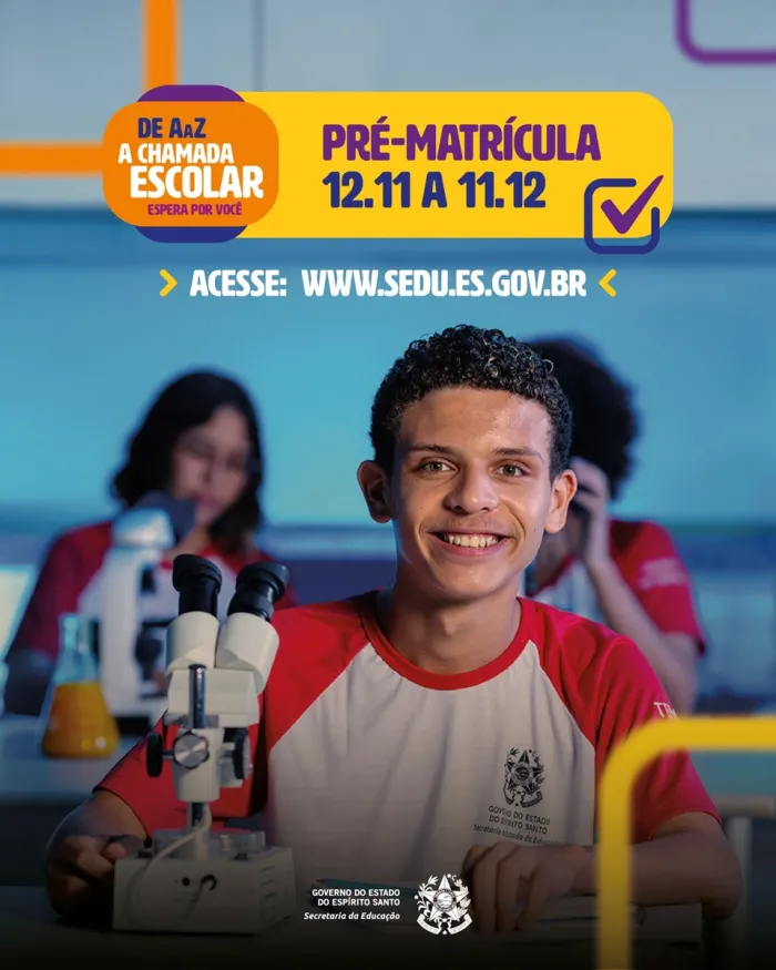 Começa nesta terça-feira (12) o período da Pré-Matrícula para a Rede Estadual de ensino