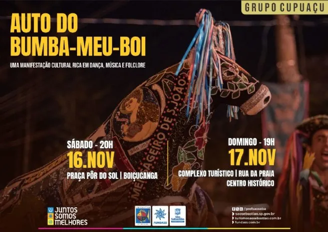 Rua da Praia e Praça Pôr do Sol recebem espetáculo ‘Auto do Bumba-Meu-Boi’ neste fim de semana