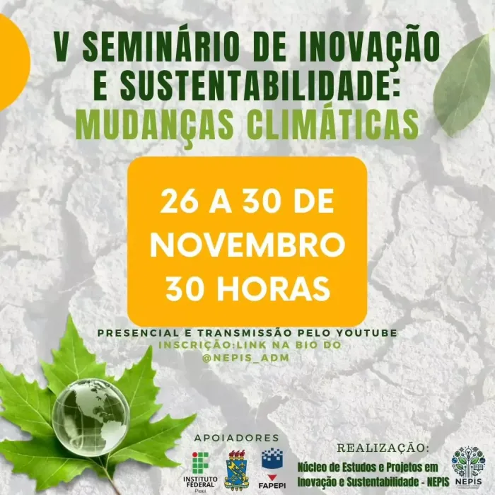Uespi abre inscrições para o V Seminário de Inovação e Sustentabilidade
