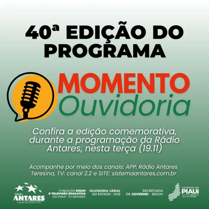 Programa Momento Ouvidoria completa 40 edições promovendo cidadania e participação social
